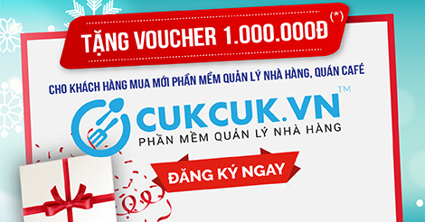 Khuyến mại khủng mùa Giáng sinh khi mua phần mềm quản lý nhà hàng/quán cafe CUKCUK.VN