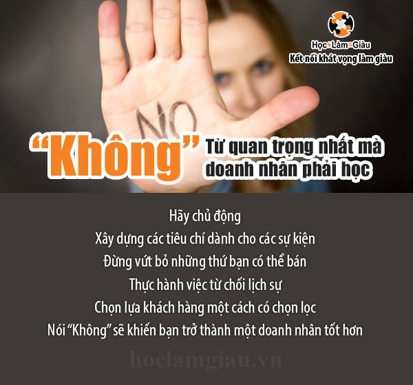 “Không” – từ quan trọng nhất mà doanh nhân phải học