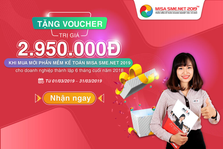 Tặng VOUCHER trị giá 2.950.000đ cho doanh nghiệp thành lập 6 tháng cuối năm 2018 khi mua mới phần mềm kế toán MISA SME.NET 2019