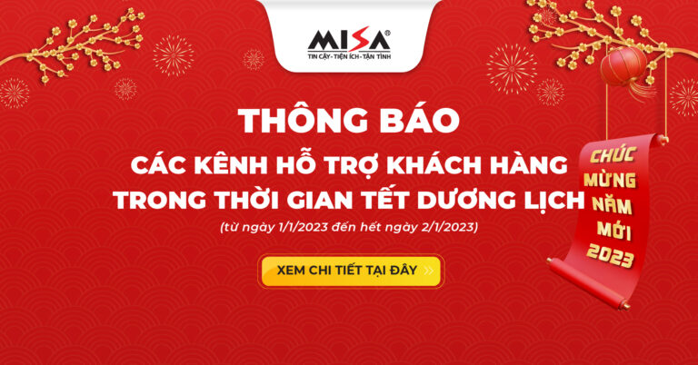 MISA thông báo lịch nghỉ Tết Dương lịch 2023 và thông tin liên hệ khi cần hỗ trợ